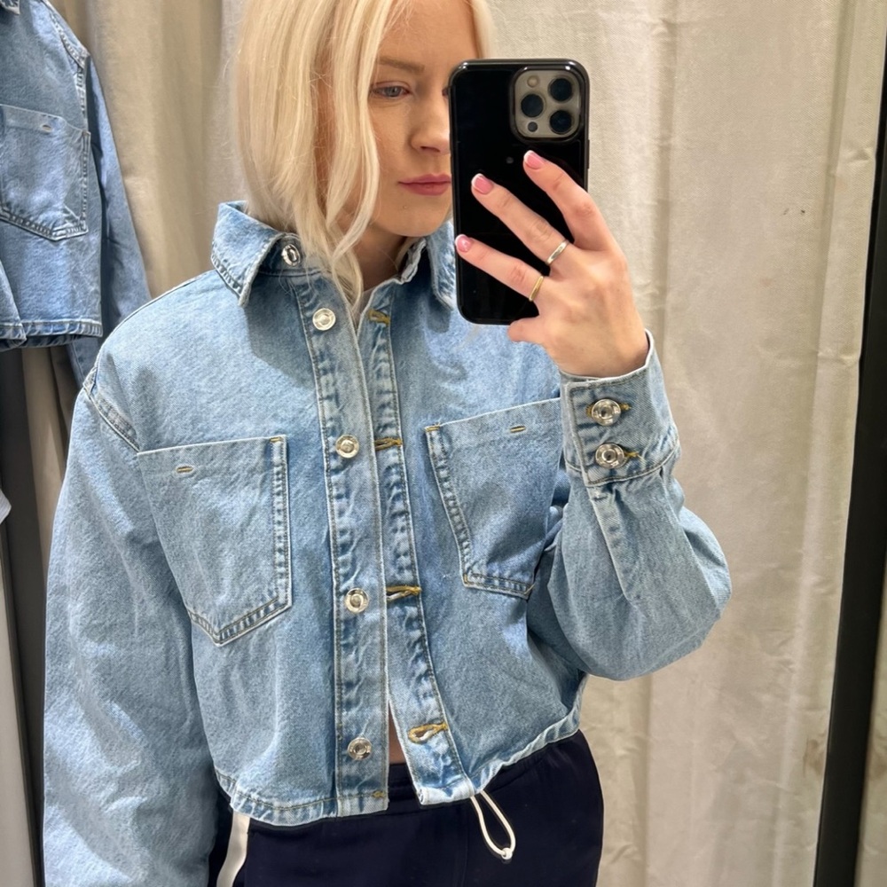 Zara Denim Crop Jacket Small